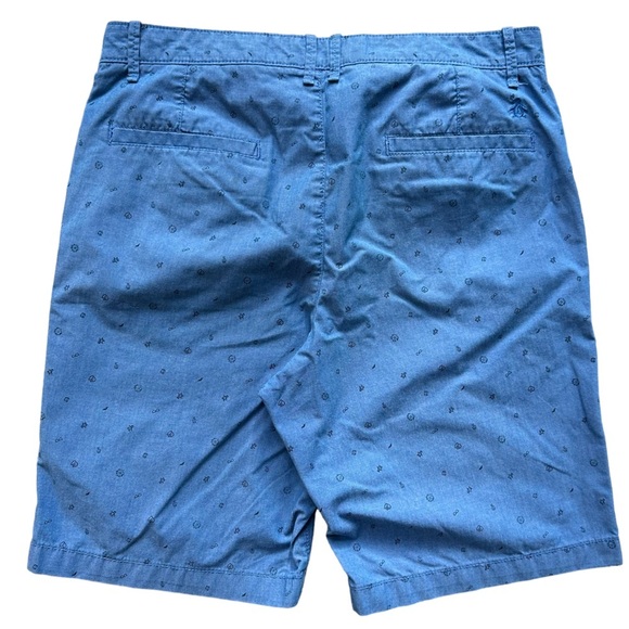 Original Penguin Short Men's Slim 8" Short in Blue with Pattern Size: 30 - Picture 2 of 9